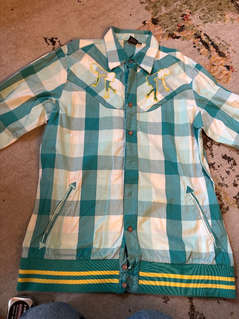 Gsus Sindustries brand men’s embroidered button down shirt